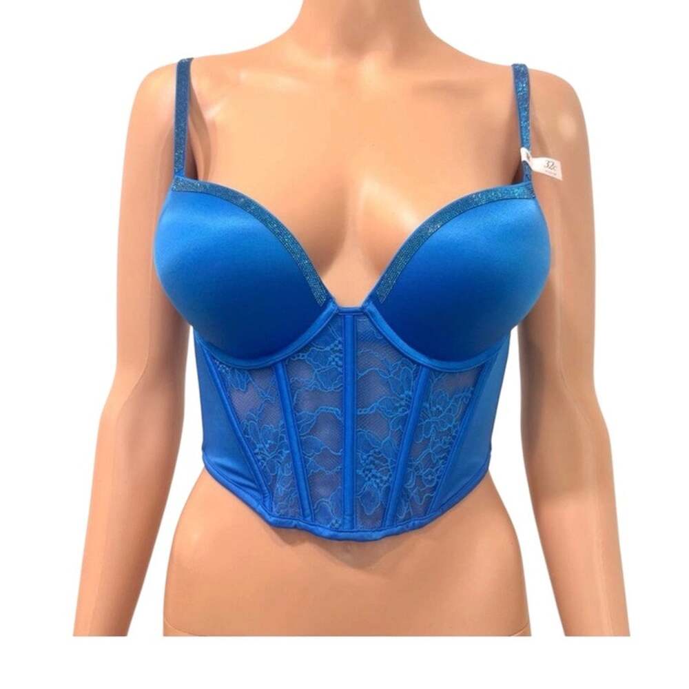 Victoria's Secret Bombshell 36D shine strap push up corset top BC 3686